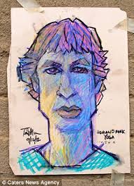 Ambidextrous artist Tom Mosser paints self-portraits every day for a year  using both hands