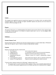 Domestic Business Travel Policy Per Diem Invoice