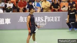 Nadal's win was not without frustration, however, particularly in the first set when he chased down the ball to hit a stunning passing winner. Novak Djokovic Imitates Nadal On Make A Gif