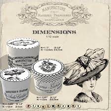 1 12 Dollhouse Miniature Hatbox Printable Template Set Of 3 French Vintage Hat Boxes For Dolls House Diorama Roombox Papercraft Diy Dollhouse Miniatures Miniatures Vintage Hat Boxes