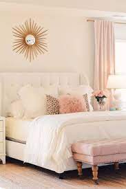 {please click through to the original source to pin! Bedroom Decor Ideas A Romantic Master Bedroom Makeover The Pink Dream Apartment Bedroom Decor Bedroom Decorating Tips Mismatched Living Room Furniture