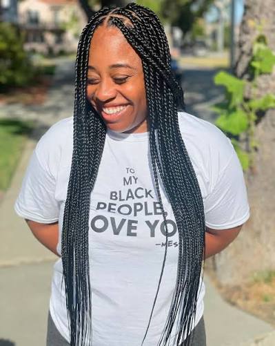 Classic Box Braids. Color: 1B Length/Size: Hip, Med Style Duration: 4 1/2-5hrs