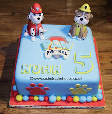 Paw Patrol Simple Birthday Cake For 4 Year Old Boy Paw Patrol Birthday Cake Boy S 5th Birthday Cake With Marshall And Rubble Models Paw Patrol Birthday Cake Boy Birthday Cake 5th Birthday Cake