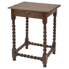 18th Century English Jacobean Style Twist Leg Oak Side Table Oak Side Table Side Table Period Furniture