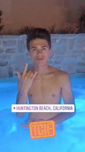 Brent Rivera Shirtless In Swimming Pool Brent Rivera Huntington Beach Swimming Pools