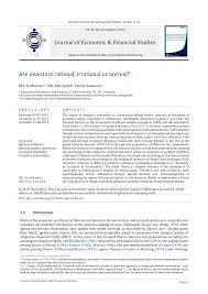 We did not find results for: Pdf Are Investors Rational Irrational Or Normal