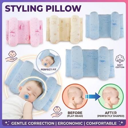 Cotton Baby Nursing Pillow – Bear Print Pastel Colors | Ergonomic Support for Breastfeeding and Bottle Feeding