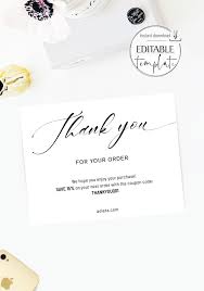 330 gsm thick heavyweight uncoated card stock. Business Thank You Card Template Order Inserts Card Editable Thank You Card Etsy Seller Thank You For Your Support Card Card Code Coupon Aoleta