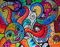 Novica, the impact marketplace, features unique mexican sun and moon wall decor by some of the most talented artists on the planet. Happy Sun And Moon Art Print By Pristine Cartera Turkus