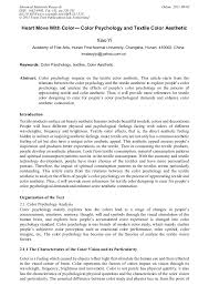 Maybe you would like to learn more about one of these? Heart Move With Color Color Psychology And Textile Color Aesthetic Scientific Net