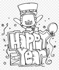 The best type of coloring sheets for a new year's is one that uses neutral colors. Melonheadz Illustrating Happy New Year Freebie New Year 2019 Coloring Pages Clipart 1468783 Pikpng