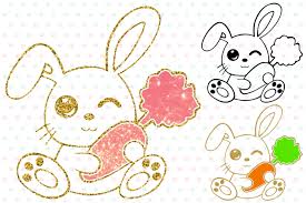 Flaticon, the largest database of free vector icons. Easter Bunny Silhouette Glitter Rabbit Carrot Outline 758s By Hamhamart Thehungryjpeg Com