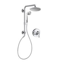 Kohler K Purist Hydrorail Bndl 1hhs Kohler Purist Complete Pressure Balanced Shower Refresh With Hydrorail Rain Sh Rain Shower Head Shower Heads Kohler Purist