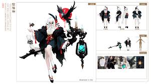 artstation 青行灯腥红之月 ars lee female characters poster artwork