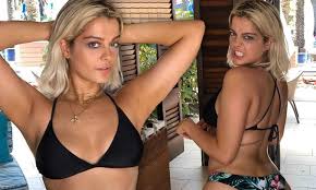 Bebe rexha is an american singer and songwriter. Bebe Rexha Shows Off Bodacious Body In Mismatched Floral Thong Bikini On Family Vacation In Bahamas Daily Mail Online