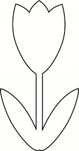 Tulip flower outline clipart image #38841