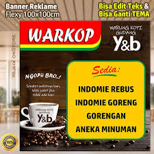 Baiklah langsung ke tkp yah. Banner Warkop Spanduk Warung Kopi Indomie Usaha Makanan 1m Custom Edit Design Dan Cetak Shopee Indonesia