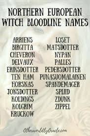 Surnames starting with the letter b. Witchy Blood Line Last Name
