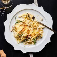 Fettuccine With Crab Creme Fraiche Lemon And Tarragon Recipe Recipe Summer Pasta Recipes Tarragon Recipes Summer Pasta
