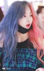 Two Toned Hairstyle Girl Hair Colors Half And Half Hair Kpop Hair Color