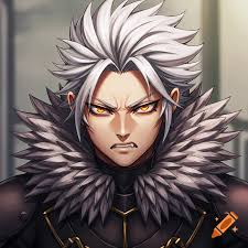 Anime-style dark purple spandex masculine outfit with hexagonal amber lines,  resembling the clothing worn by Servant Lancer Cu Chulainn from the Type  Moon franchise