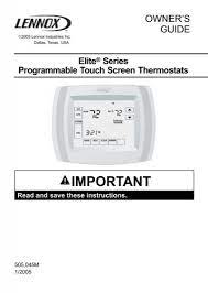 To unlock the thermostat, touch and hold the lock icon for 5 to 6 seconds. Lennox Elite Touchscreen Thermostat Manual