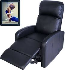 Recliner Chair Pu Leather Manual Reclining Sofa Seat Modern Furniture Living Room Black Gift Yog Modern Furniture Living Room Recliner Chair Sofa Seats