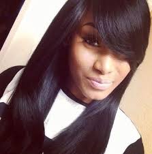 Side Bangs Weave Hairstyles For Black Women Long Weave Hairstyles Weave Hairstyles Hairstyles With Bangs