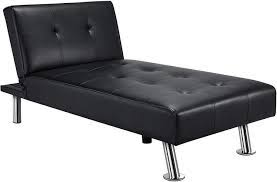 It has a protective coating against staining/tears. Amazon Com Yaheetech Faux Leather Chaise Lounge Indoor Convertible Chaise Futon Tufted Chaise Daybed With Chrome Metal Legs Converts To Recliner Bed Furniture Decor