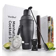 28oz boston cocktail shaker tin in matte black with an 18oz boston cocktail shaker tin in matte black, 4 prong strainer in matte black and a fine the matte black finish on the outside of the shaker looks ultra modern and very luxurious. Vonshef Matte Black Stainless Steel Manhattan Cocktail Shaker Set With Recipe Guide Twisted Bar Spoon Hawthorne Strainer 0 5oz 1oz Measuring Jigger Wooden Muddler 18 5oz Shaker B01mcwr659 Amazon Price Tracker