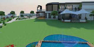 Front Elevation 3d Of A Farm House In Lahore Architecture Architecturedesign Architects Construction Constructionsite Fun F Farmhouse Architecture House