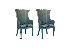 One Kings Lane Farmhouse Style Caned Wingback Chairs Pair Wingback Chair Chair Ombre Chair