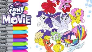 Once twilight sparkle and her girlfriends were real ponies with magical powers. My Little Pony Movie Coloring Book Pages Sea Ponies Mane 6 Toy Caboodle Youtube