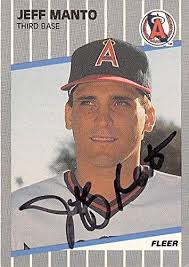 Jeff Manto autographed baseball card (California Angels) 1989 Fleer #U13