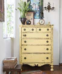 Like the paint on the edges naturally wore off it also doesn't yellow like oil based polyurethane does (leave oil based poly for your wood finishes, not. Transform Furniture With A Painted Patina Yellow Painted Furniture Yellow Furniture Painted Furniture