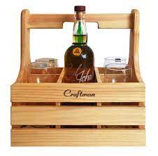 'safety' bar to prevent your pint from falling out! Buy Craftman Wine Beer Serving Caddy With Glass Holder Chakhna Pocket Stand Online At Low Prices In India Amazon In