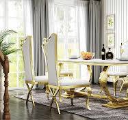 Amazon.com: Mesa de comedor moderna de mármol para 6-8, mesa ...