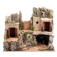 Presepe per giardino fai da te bricoportale fai da te e. Grotta E Borgo Per Presepe Con Case Su Tre Livelli Grotte Presepi Fai Da Te Vendita Online Su Holyart