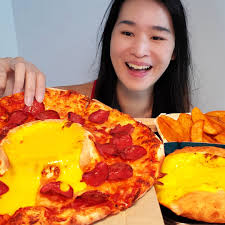 Domino's CHEESE VOLCANO Pizza! Cheese Bowl-Cano Dip