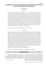 Perpaduan dalam kalangan masyarakat setempat. Pdf Kelembagaan Pusat Kegiatan Belajar Masyarakat Sebagai Agen Pengembangan Masyarakat