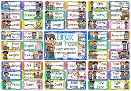 Editable Daily Visual Timetable Cards Rainbow Chevron Visual Timetable Preschool Pictures Classroom Organisation