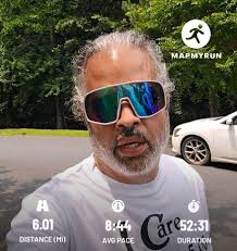 Six mile run with decent pace after yesterday's races