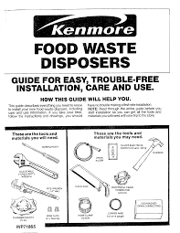 Kenmore 17560514 User Manual Disposer In Sink Erator Manuals And Guides L0712592