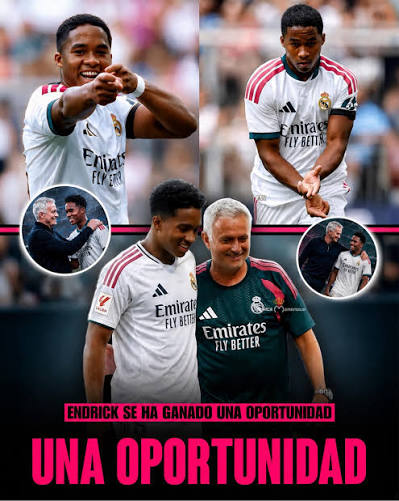 🚨 MOURINHO PREMIA EL COMPROMISO DE ENDRICK👏🏻🤍😍 Endrick se ha ganado  una gran oportunidad para convencer a José Mourinho en estos primeros días  de la pretemporada. El delantero brasileño demostró su compromiso