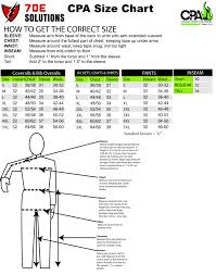 Chicago Protective Apparel Sizing Charts