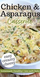 Creamy Chicken And Asparagus Bake Low Carb Keto Recipe In 2020 Asparagus Casserole Recipes Asparagus Casserole Yummy Casseroles
