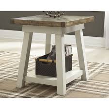 Stownbranner Two Tone Casual End Table Two Tone Beige Signature Design By Ashley Farmhouse End Tables Furniture End Tables