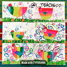 Funky Folk Art Roosters Made From Collages Painted Paper 3rd Grade Kindergarten Art Lessons Paper Art Projects Art Classroom