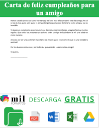 Y es que no existe en el mundo ser tu amiga es lo mejor que me ha pasado y ver crecer esta amistad es el mayor de los regalos. Carta De Feliz Cumpleanos Para Un Amigo Word Para Imprimir