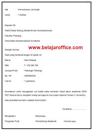 Proses permohonan online pada dukcapil online sleman selesai 14. Contoh Surat Permohonan Cuti Kuliah Yang Baik Belajar Office